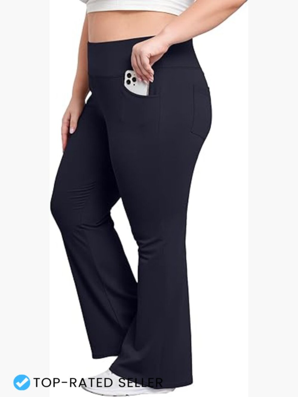 High Waist Bootcut Flare Leggings with Pockets Plus Size Yoga Pants
